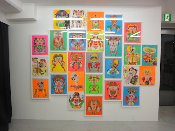 Keiichi Tanaami's drawings exhibited at "New animation & Drawings" at NANZUKA gallery, 2012