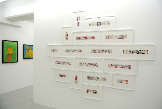 Drawings by Keiichi Tanaami at "KILLER JOE'S (1965 - 1975)" at NANZUKA gallery 2013.